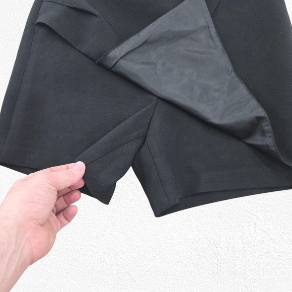 Zara Black High Waisted Basic Faux Wrap Skort Minimalist Mini Skirt Size XS - Picture 7 of 11